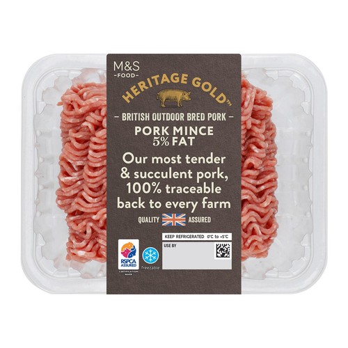 M&S Heritage Gold British Outdoor Bred Pork Mince 5% Fat