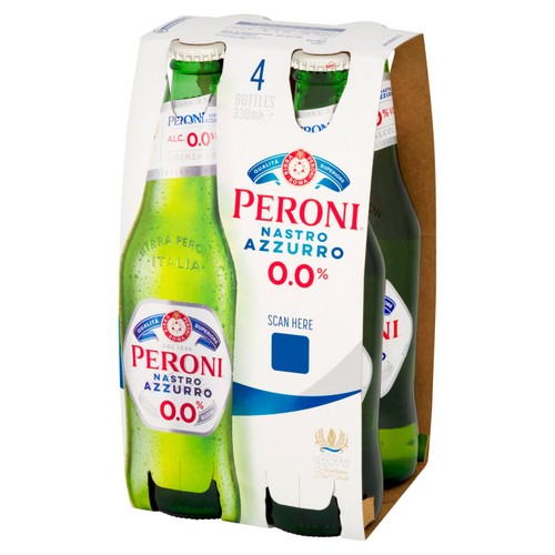 Peroni Nastro Azzurro 0% Alcohol-Free Beer Lager Bottles