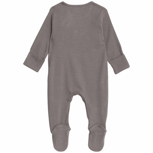 M&S Collection Girls, Cotton Striped & Plain Sleepsuits, Newborn Mid Grey