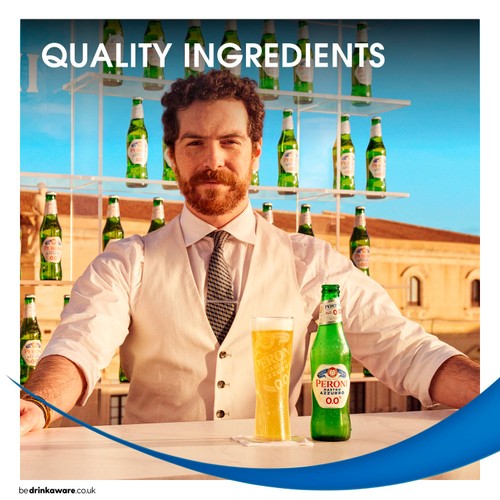 Peroni Nastro Azzurro 0% Alcohol-Free Beer Lager Bottles