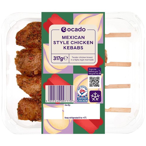 Ocado Mexican Style Chicken Kebabs