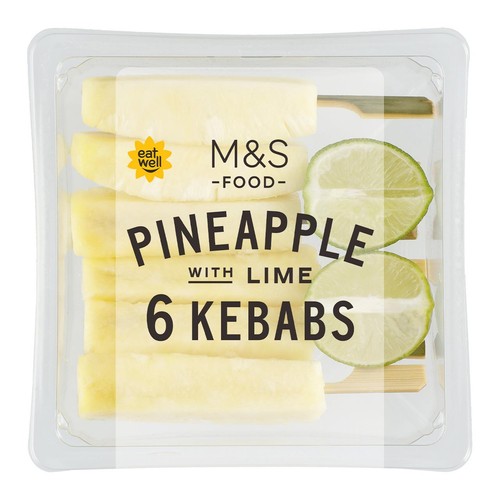 M&S 6 Pineapple With Lime Kebabs