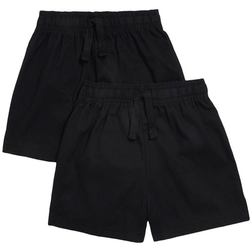 M&S Unisex Pure Cotton Shorts, 13-14 Years, Black