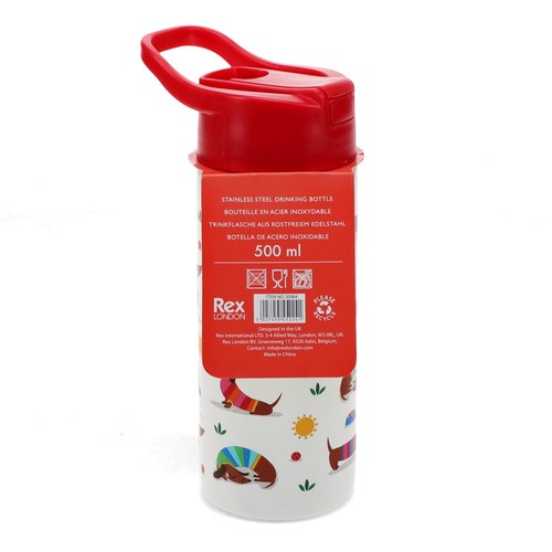 Rex London Stainless Steel Sunny Sausage Dog Bottle 500ml