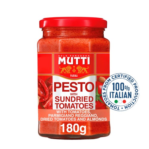 Mutti Sundried Tomato & Parmesan Red Pesto Pasta Sauce