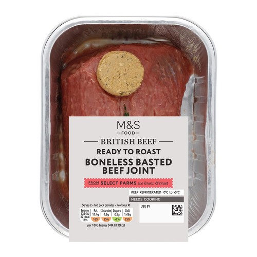 M&S Select Farms British Basted Beef Joint Boneless
