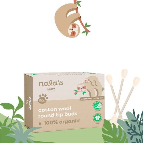 Nala's Baby Organic Cotton Wool Round Tip Buds