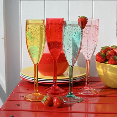 Summerhouse Strawberries & Cream Set of 4 Reusable Flutes