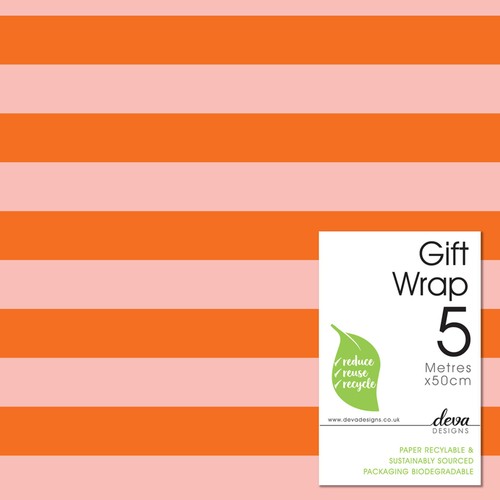 Orange Stripe Gift Wrap Roll