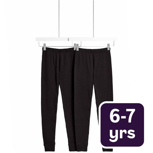 M&S Unisex, Heatgen Thermal Leggings, 6-7 Years, Black