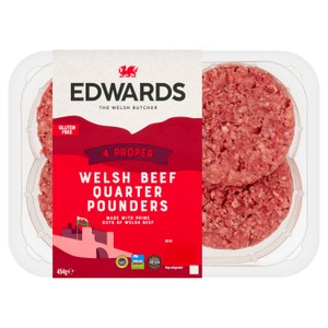 Edwards Welsh Beef Quarter Pounders