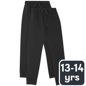 M&S Unisex Regular Fit School Joggers, 13-14 Years, Black