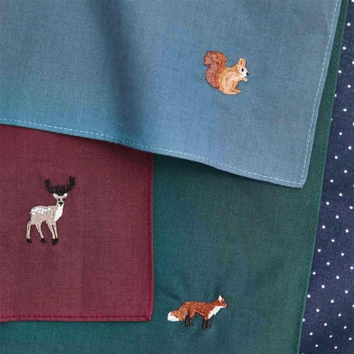 M&S Pure Cotton Woodland Handkerchiefs, One Size, Dark Burgundy