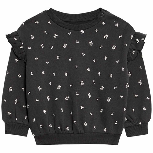 M&S Floral Sweat Outfit, 0-3 Months, Grey