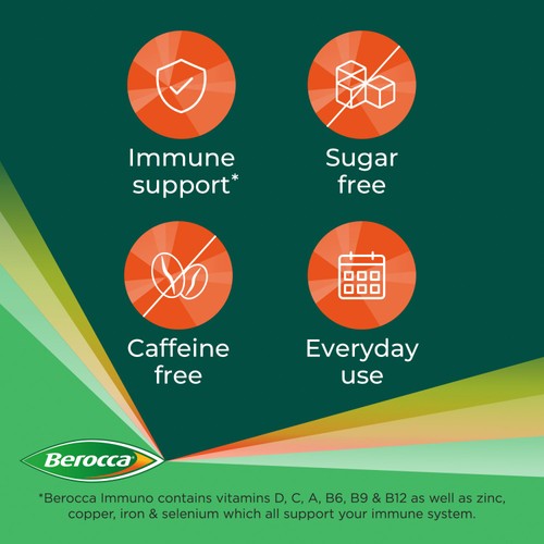 Berocca Immuno Orange Flavour Energy Immunity Vitamin Tablets