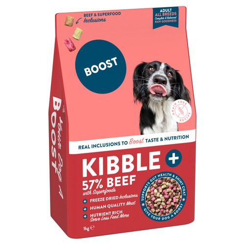 Boost Pet Kibble Plus with Real Beef & Superfood Freeze Dried Inclusions