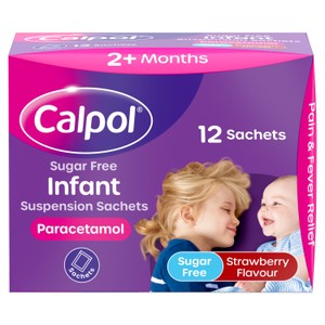 Calpol Infant Sugar Free Suspension Sachets Strawberry 2+ Months