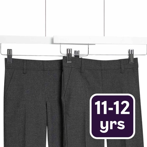 M&S Slim Leg School Shorts, 11-12 Years, Grey