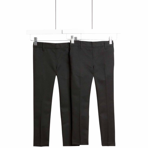 M&S Boys Skinny Leg School Trousers, 11-12 Years, Black