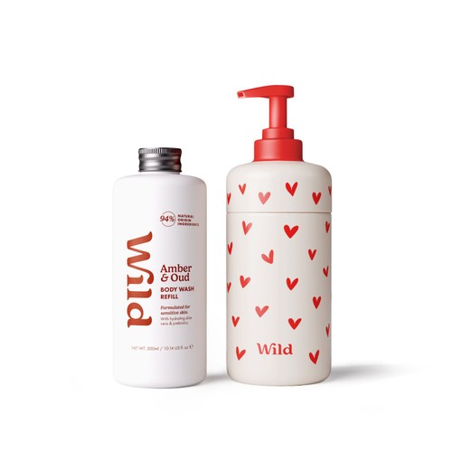 Wild Love Heart Case and Amber & Oud Body Wash Starter Pack