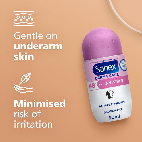 Sanex Derma Care Invisible 48-Hour Antiperspirant Roll-On Deodorant