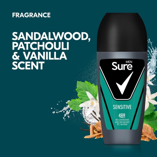 Sure Men Antiperspirant Deodorant Roll On Sensitive