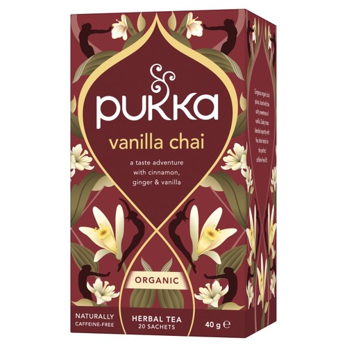 Pukka Organic Vanilla Chai Tea x20 Home-Compostable Herbal Tea Bags
