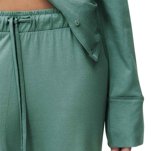 M&S Womens Cotton Modal Revere Pyjama Set, S, Green