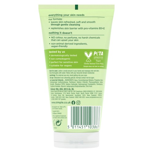 Simple Kind to Skin Refreshing Facial Gel Wash