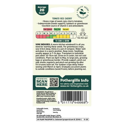 Mr Fothergills Seeds Oh Sow Simple Tomato Red Cherry
