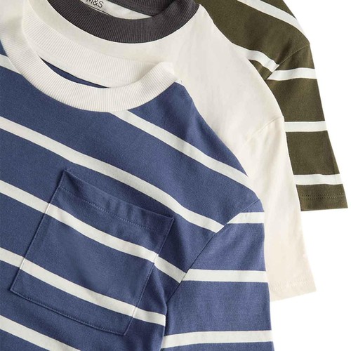 M&S Boys Stripe Waffle Shorties Pyjama Sets, 11-12 Years, Multi