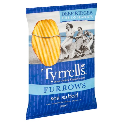 Tyrrells Furrows Sea Salted Sharing Crisps