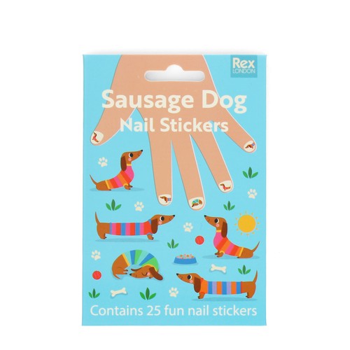Rex London Childrens Nail Stickers Sunny Sausage Dog