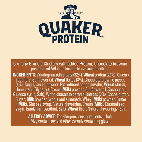 Quaker Protein Granola Chocolate Brownie with Salted Caramel