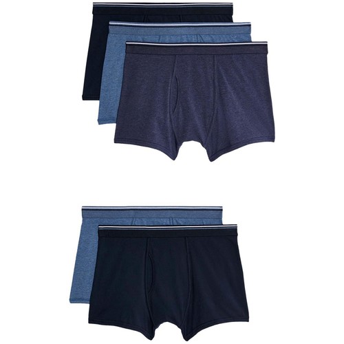 M&S Cotton Marl Trunks, Large, Blue