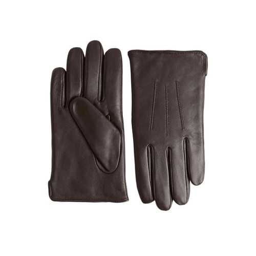 M&S Mens Leather Gloves with Thermowarmth, S, Brown