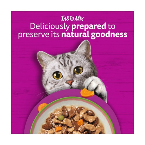 Whiskas 1+ Tasty Mix Chef's Choice Adult Wet Cat Food Pouches in Gravy