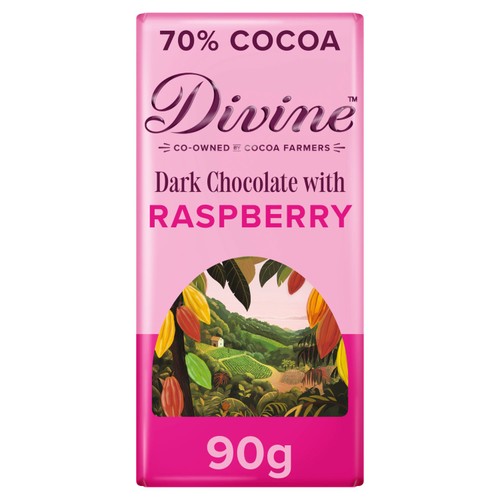 Divine 70% Dark Chocolate with Raspberry