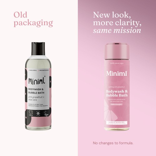 Miniml Body Wash & Bubble Bath Uplifting Pink Grapefruit