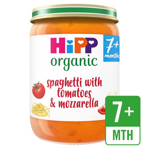 HiPP Organic Spaghetti with Tomatoes & Mozzarella Baby Food Jar 7+ months