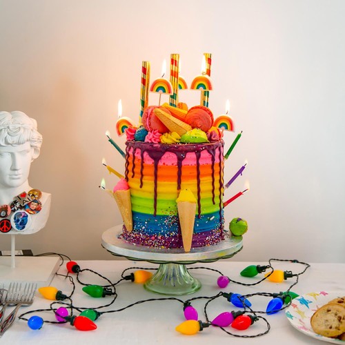 Talking Tables Rainbow Colour Flames Candles