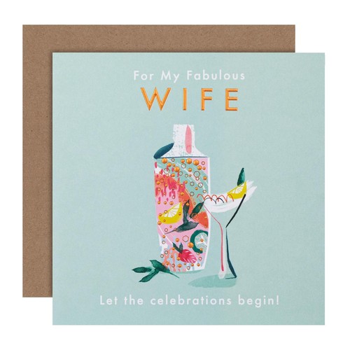 M&S Fun Green Wife Birthday Card