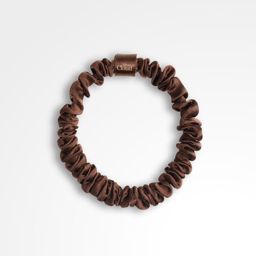 Silver Cloud 5 Chocolate Skinny Satin Scrunchies
