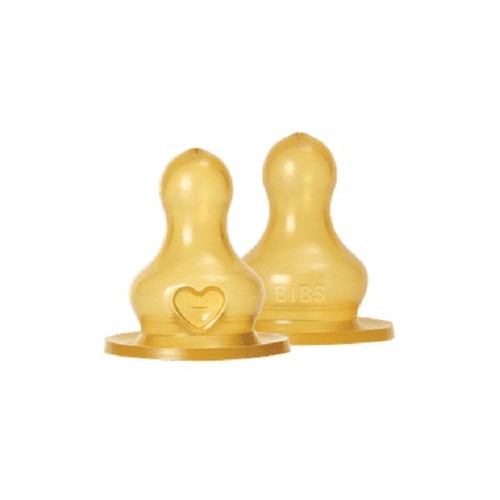 BIBS Natural Rubber Latex Slow Flow Bottle Teat 0m+