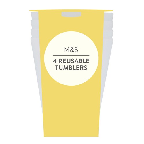 M&S White Reusable Picnic Tumblers
