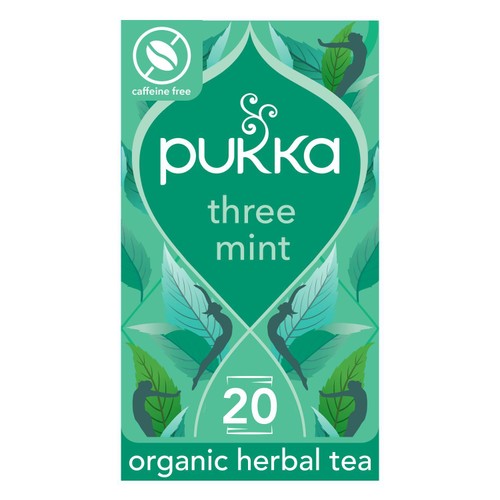 Pukka Organic Three Mint Tea With Peppermint x20Compostable Herbal Tea Bags