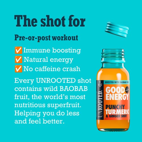 UNROOTED Punchy Turmeric, Ginger & Baobab Single Shot