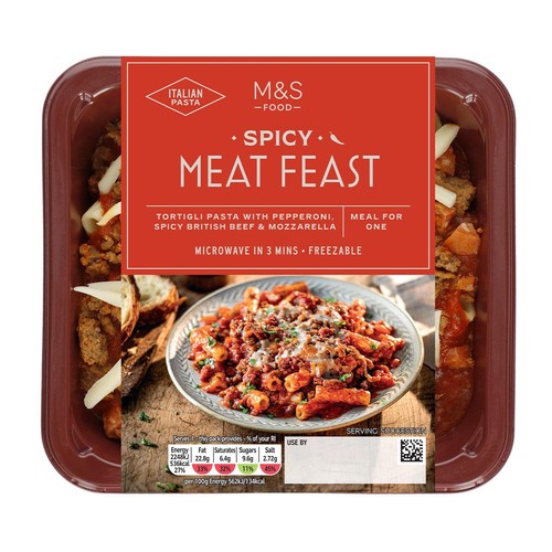 M&S Spicy Meat Feast Pasta Serves 1