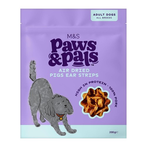 M&S Paws & Pals Air Dried Pigs Ear Strips