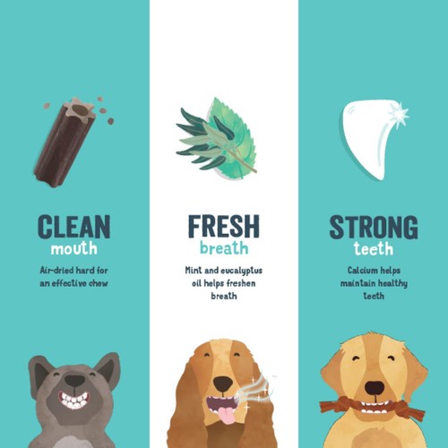 Edgard & Cooper Strawberry & Mint Medium Dog Dental Sticks